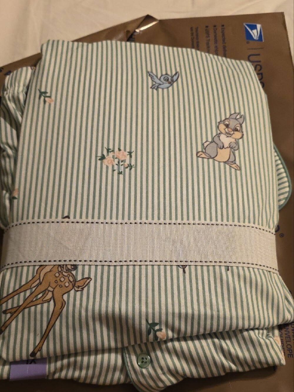 Disney x Primark Bambi Green Stripe Womens Pajama Set - XL - Picture 5 of 5